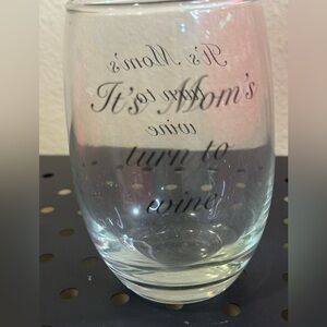 Clear Wine Glass with Fun Text